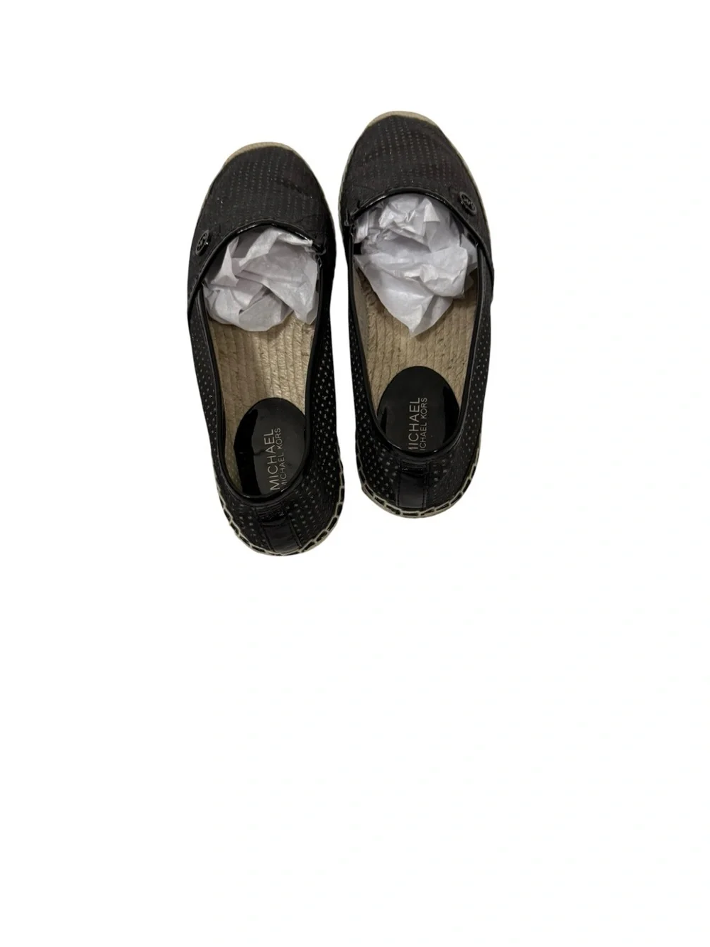 Michael Kors Kendrick Black Woven flat Espadrille Slip-Ons size 7 1/2